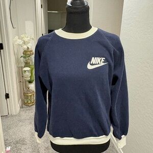 Very rare 1970s Nike navy and white crewneck.